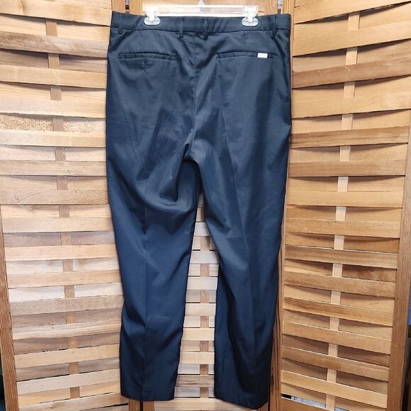 Greg Norman Attack Life Black Pants Men 36 x 32 Golf Flat Front Slacks Polyester - Picture 2 of 8